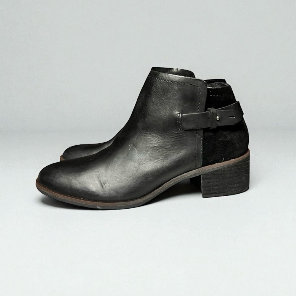 🌻Korks Sonya Black Leather & Suede Ankle Boots Size 8